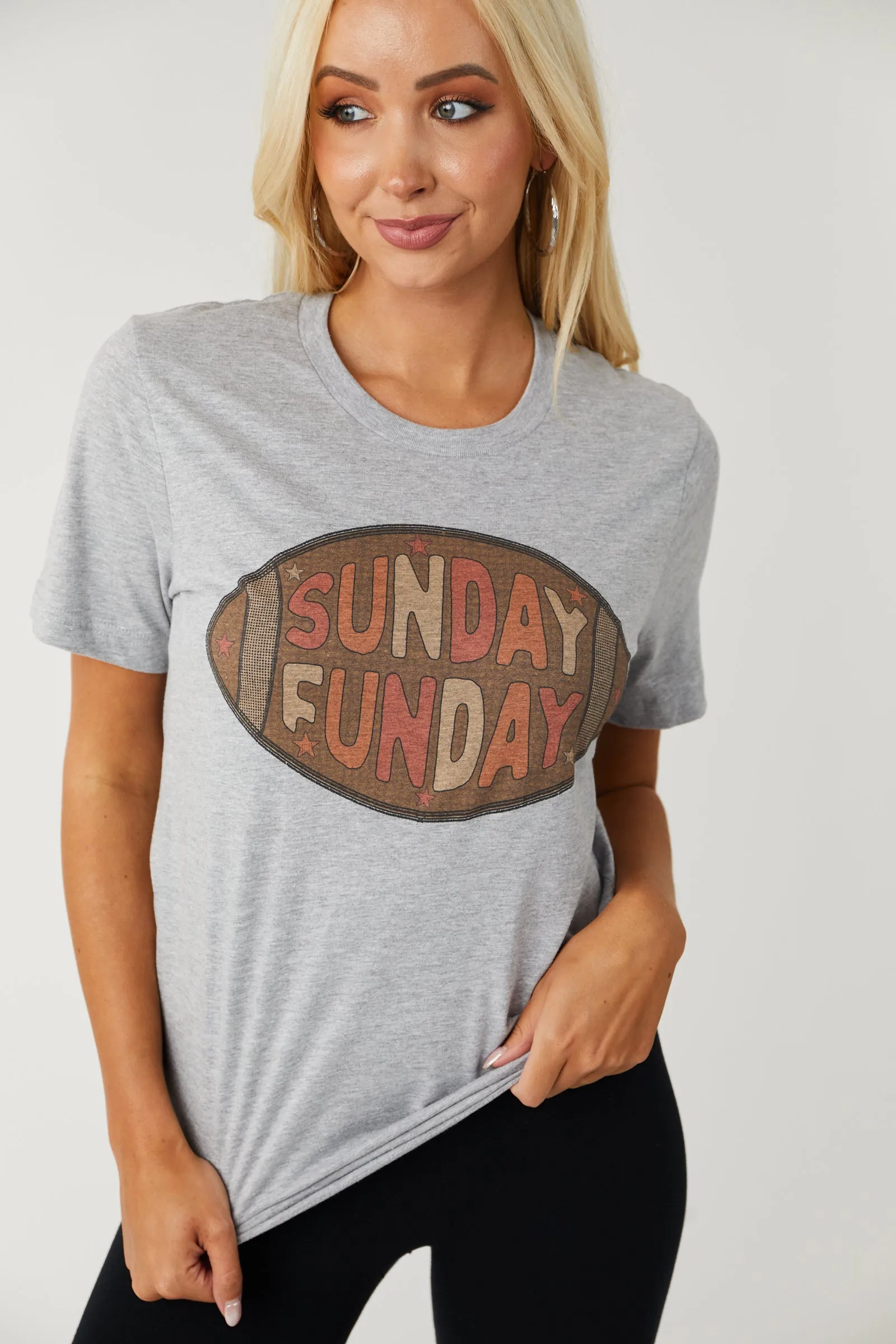 Heather Grey 'Sunday Funday' Graphic Tee sold by Lime Lush product image thumbnail 5