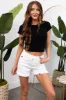 She+Sky Black Ribbed Short Sleeve Basic Crop Top sold by Lime Lush
