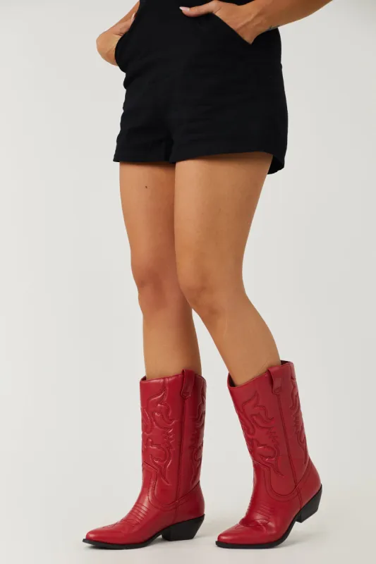 Ruby Faux Leather Pointed Toe Western Boots sold by Lime Lush