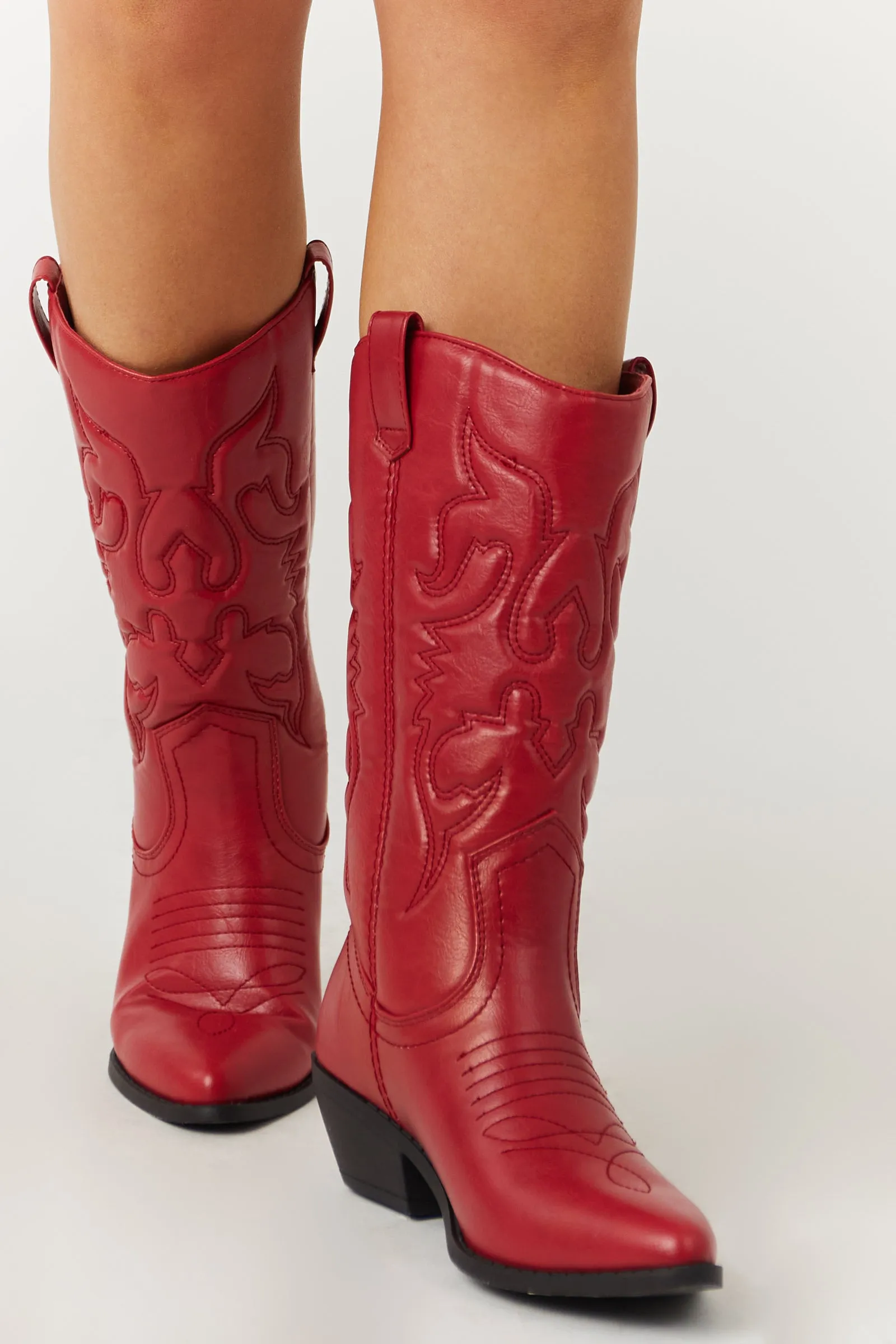 Ruby Faux Leather Pointed Toe Western Boots sold by Lime Lush product image thumbnail 3