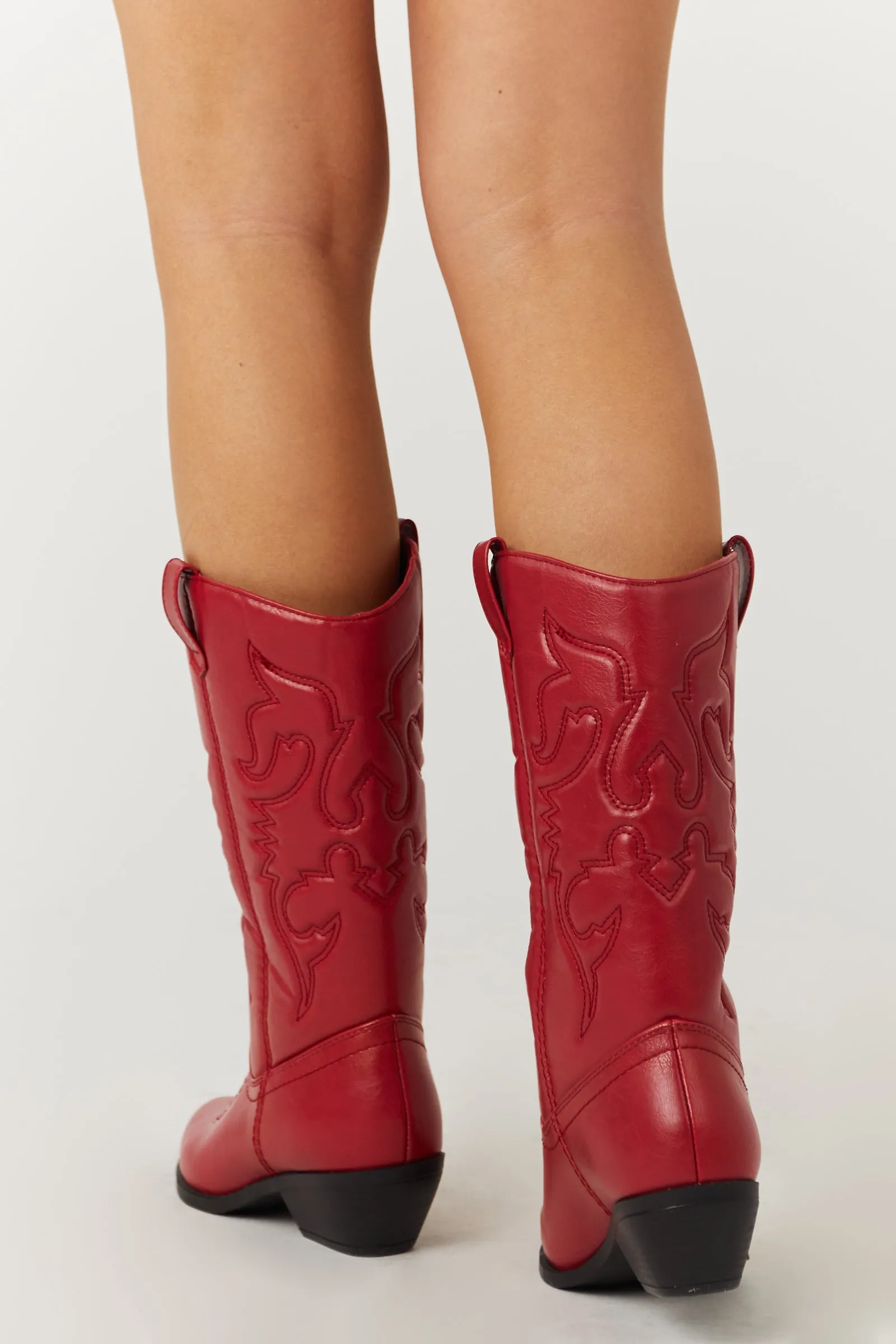 Ruby Faux Leather Pointed Toe Western Boots sold by Lime Lush product image thumbnail 4