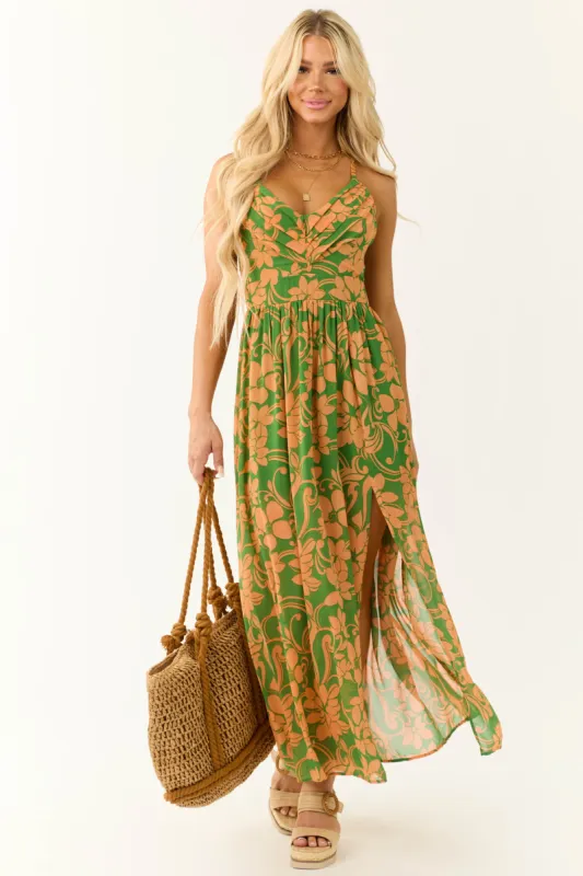 Jade and Melon Floral Print Maxi Dress sold by Lime Lush