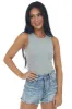 Heather Grey Basic Ribbed Knit Fitted Tank Top sold by Lime Lush