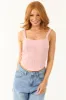 Blush Square Neck Ribbed Corset Tank Top sold by Lime Lush