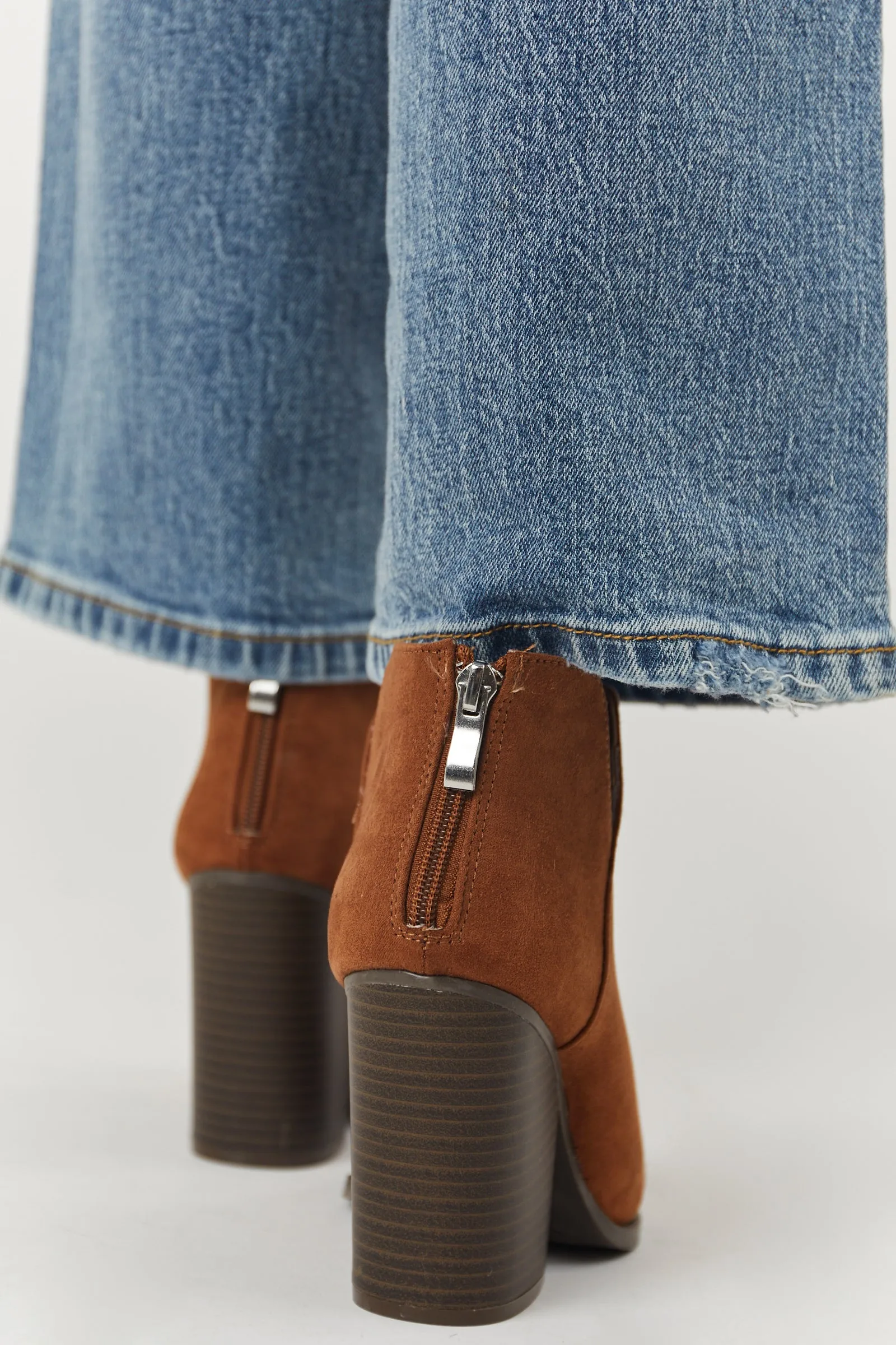 Copper Faux Suede Pointed Toe Notched Side Booties sold by Lime Lush product image thumbnail 3