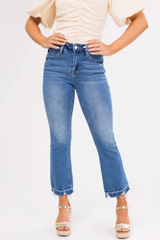 KanCan Medium Wash Cropped Bootcut Jeans sold by Lime Lush