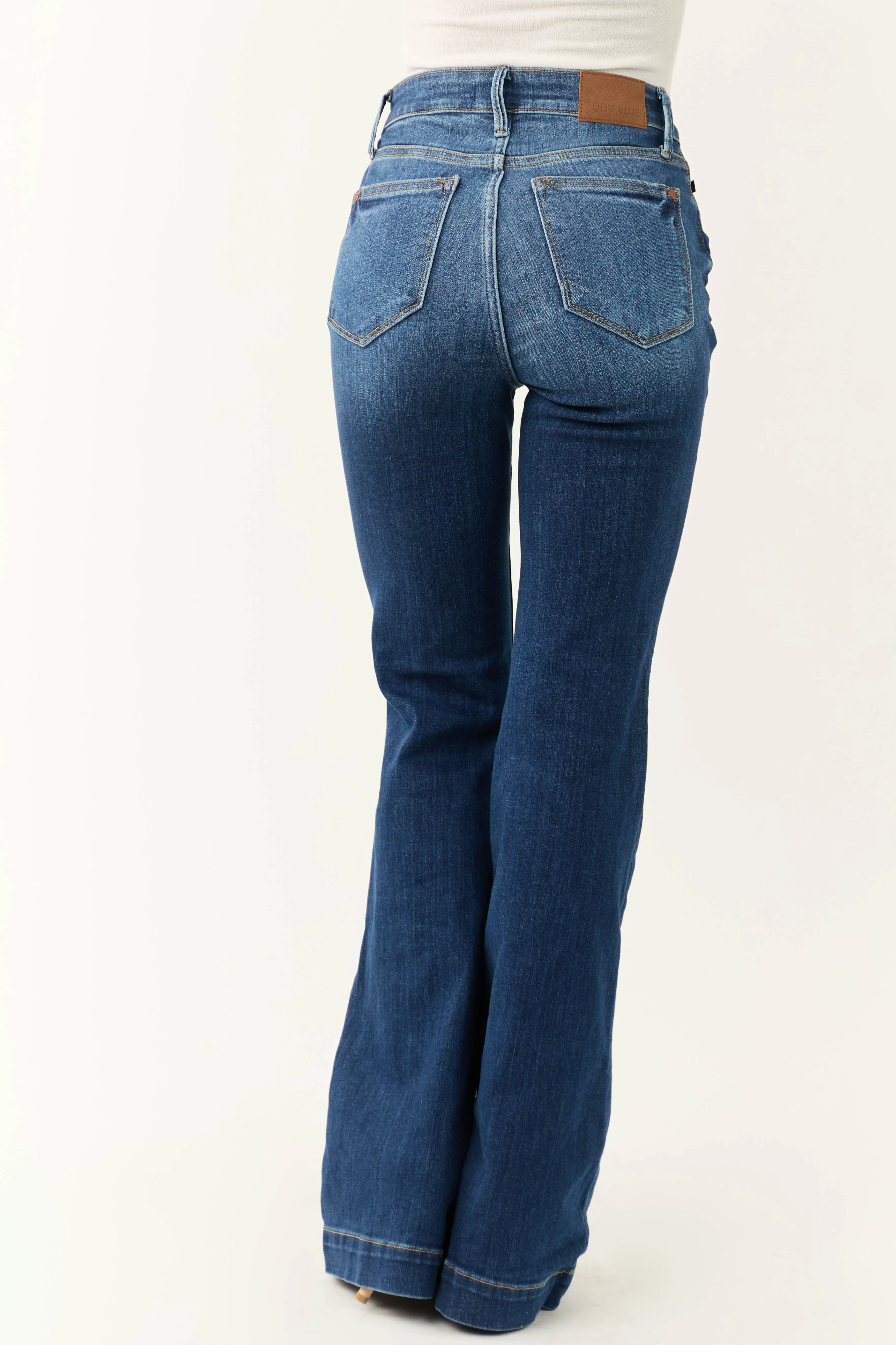 Judy Blue Medium Wash Flare Leg High Rise Jeans sold by Lime Lush product image thumbnail 4