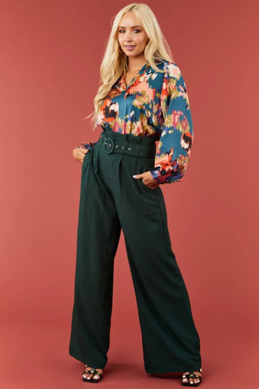 Flying Tomato Pine Paper Bag Belted Wide Leg Pants sold by Lime Lush