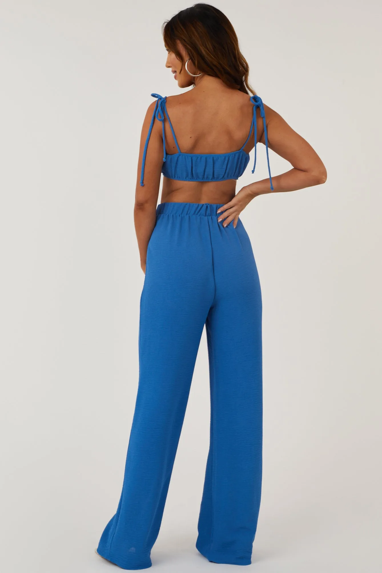 Sapphire Tie Strap Crop Top and Pants Set sold by Lime Lush product image thumbnail 5