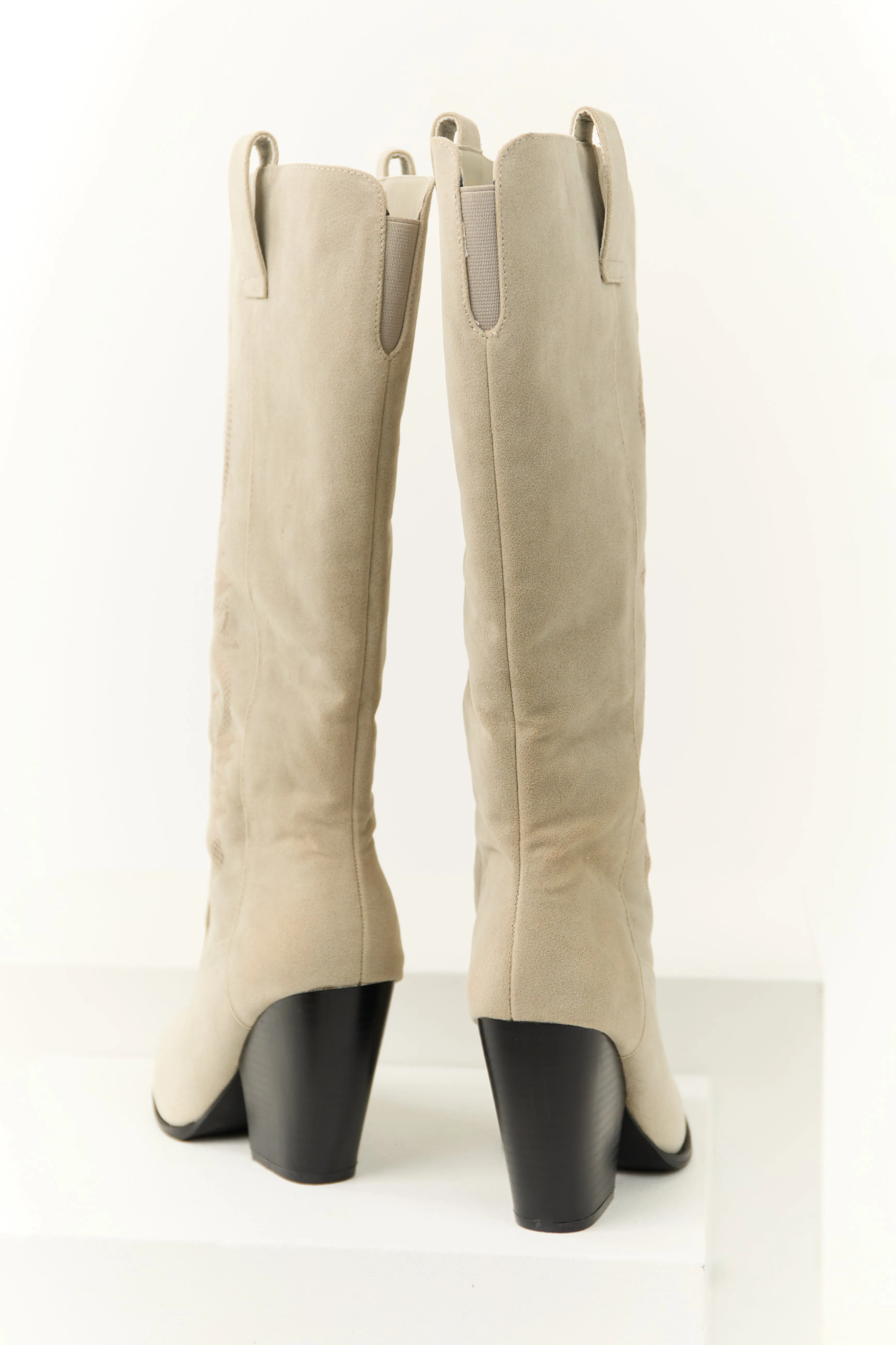 Light Steel Western Embroidered Heeled Boots sold by Lime Lush product image thumbnail 3