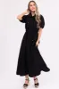 Black Zipper Front Maxi Shirt Dress sold by Lime Lush