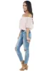 She+Sky Blush Swiss Dot Off the Shoulder Crop Top sold by Lime Lush