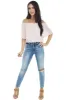 She+Sky Blush Swiss Dot Off the Shoulder Crop Top sold by Lime Lush