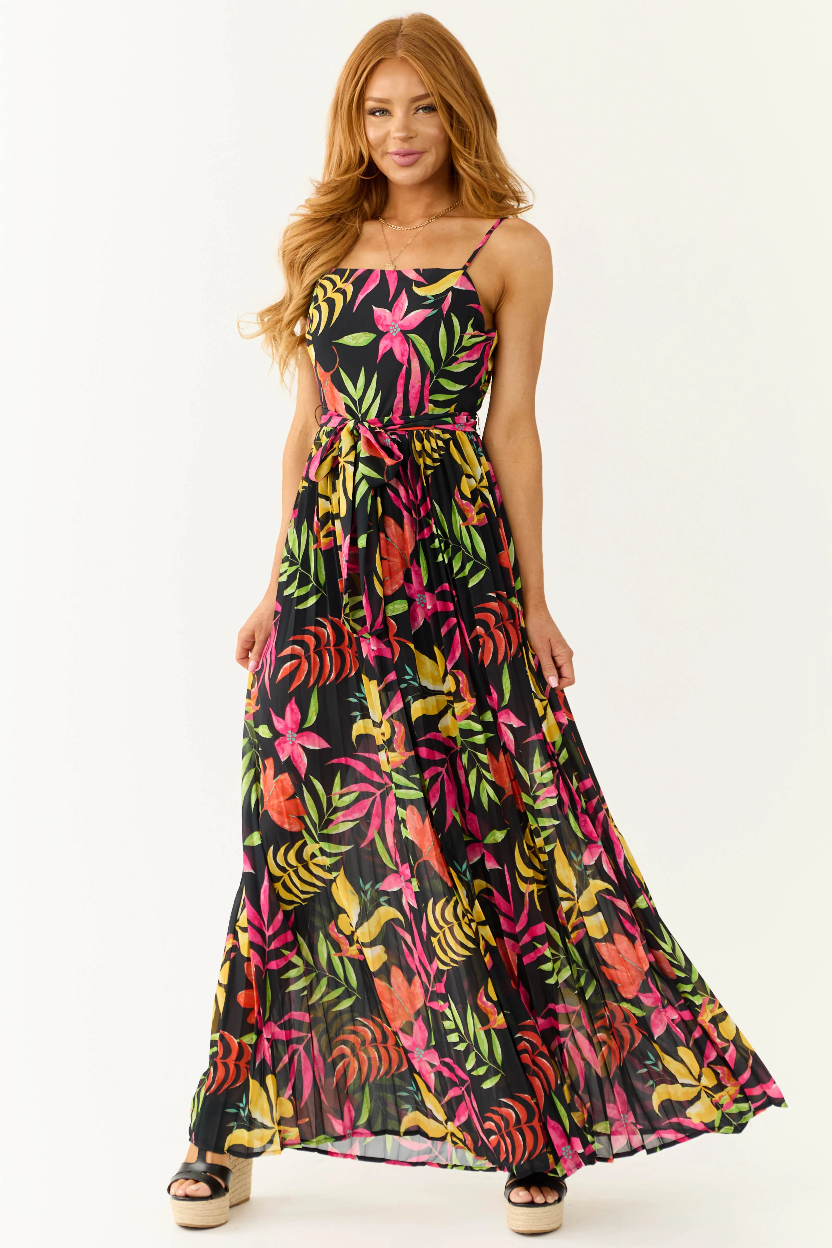 Flying Tomato Black Floral Print Jumpsuit sold by Lime Lush product image thumbnail 3