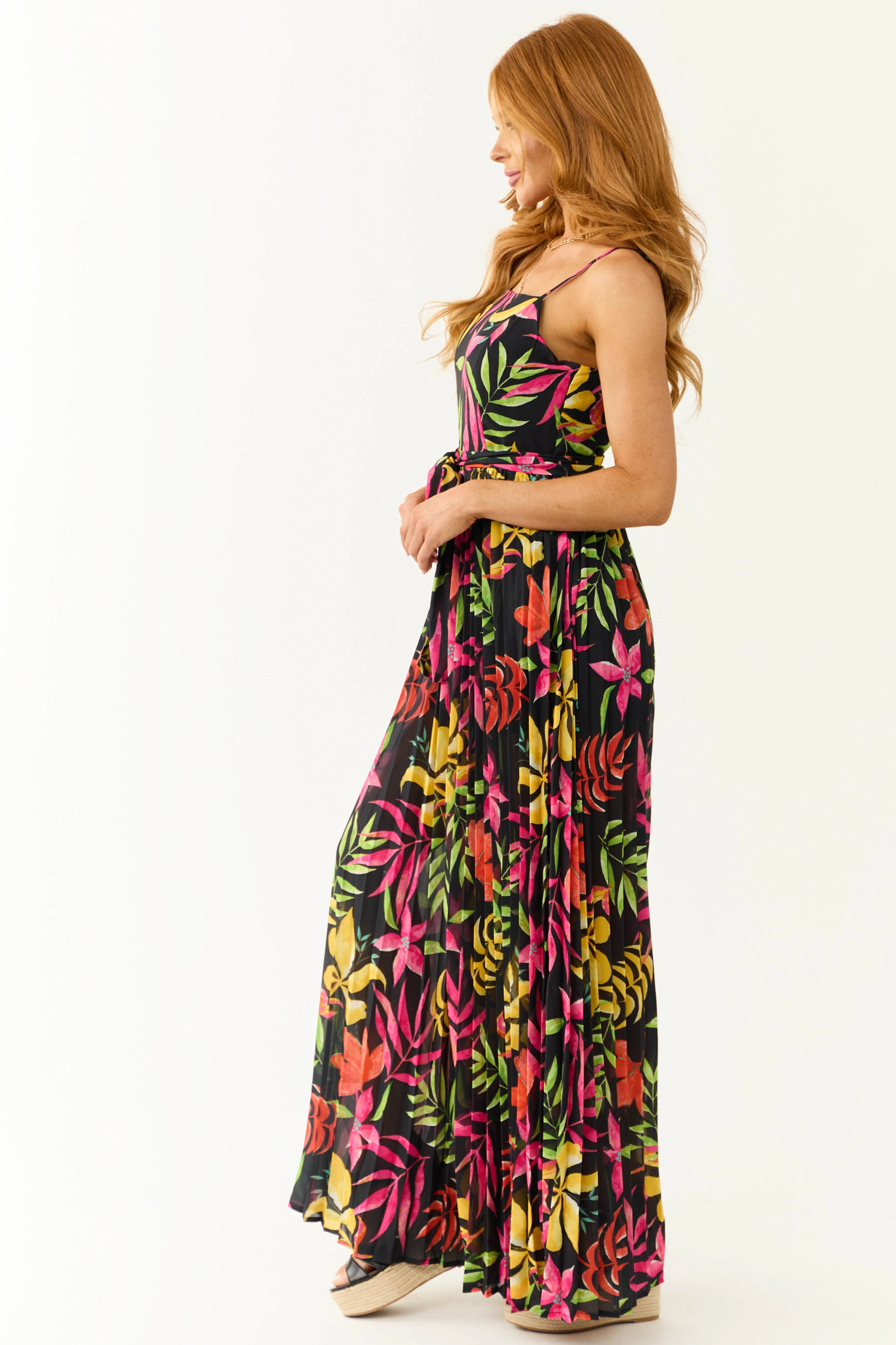 Flying Tomato Black Floral Print Jumpsuit sold by Lime Lush product image thumbnail 4