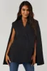 Black Double Button Cape Blazer sold by Lime Lush