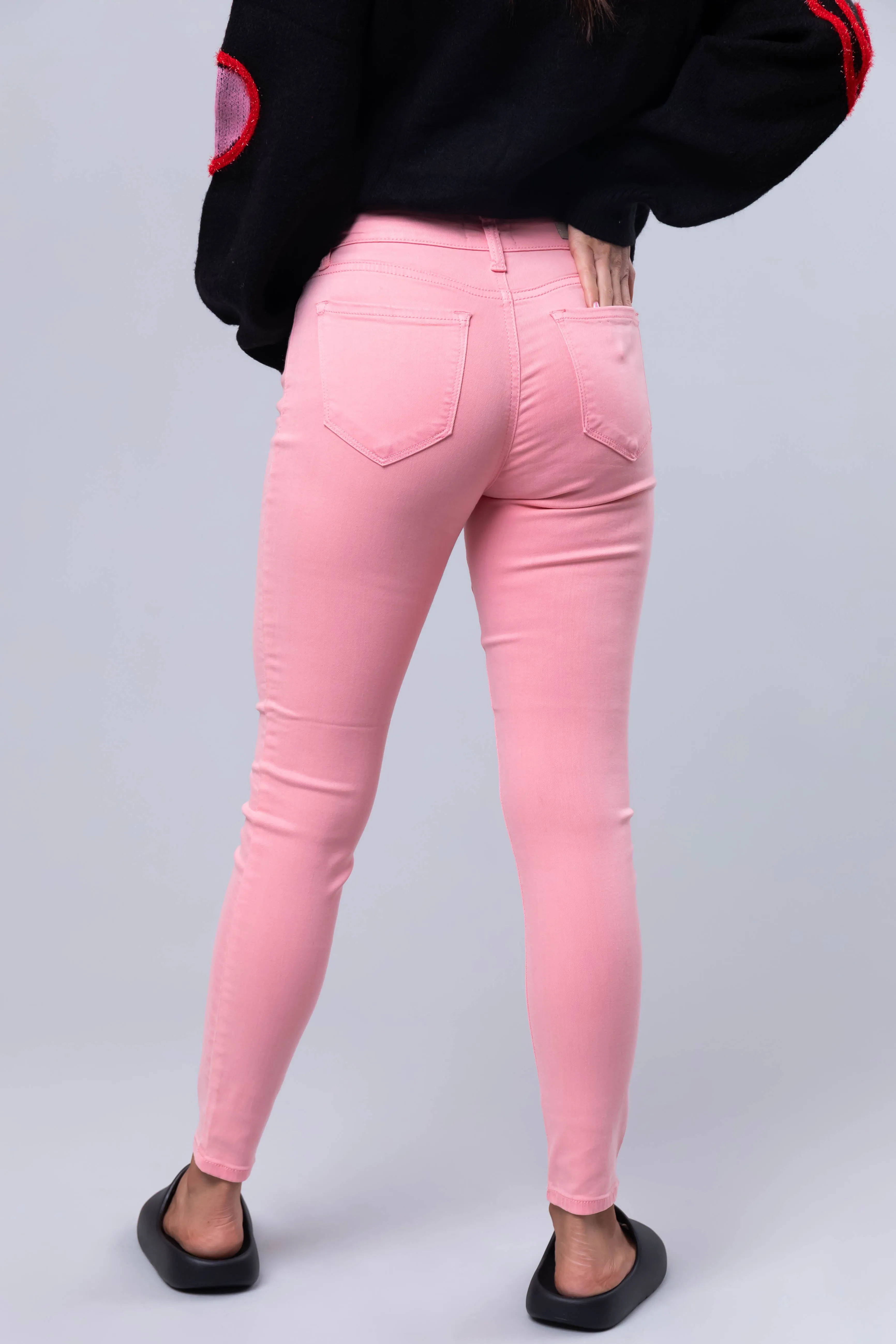 Cello Bubblegum Mid Rise Ankle Skinny Jeans sold by Lime Lush product image thumbnail 4