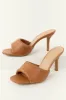 Cognac Single Puffy Strap Stiletto High Heels sold by Lime Lush