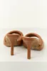 Cognac Single Puffy Strap Stiletto High Heels sold by Lime Lush