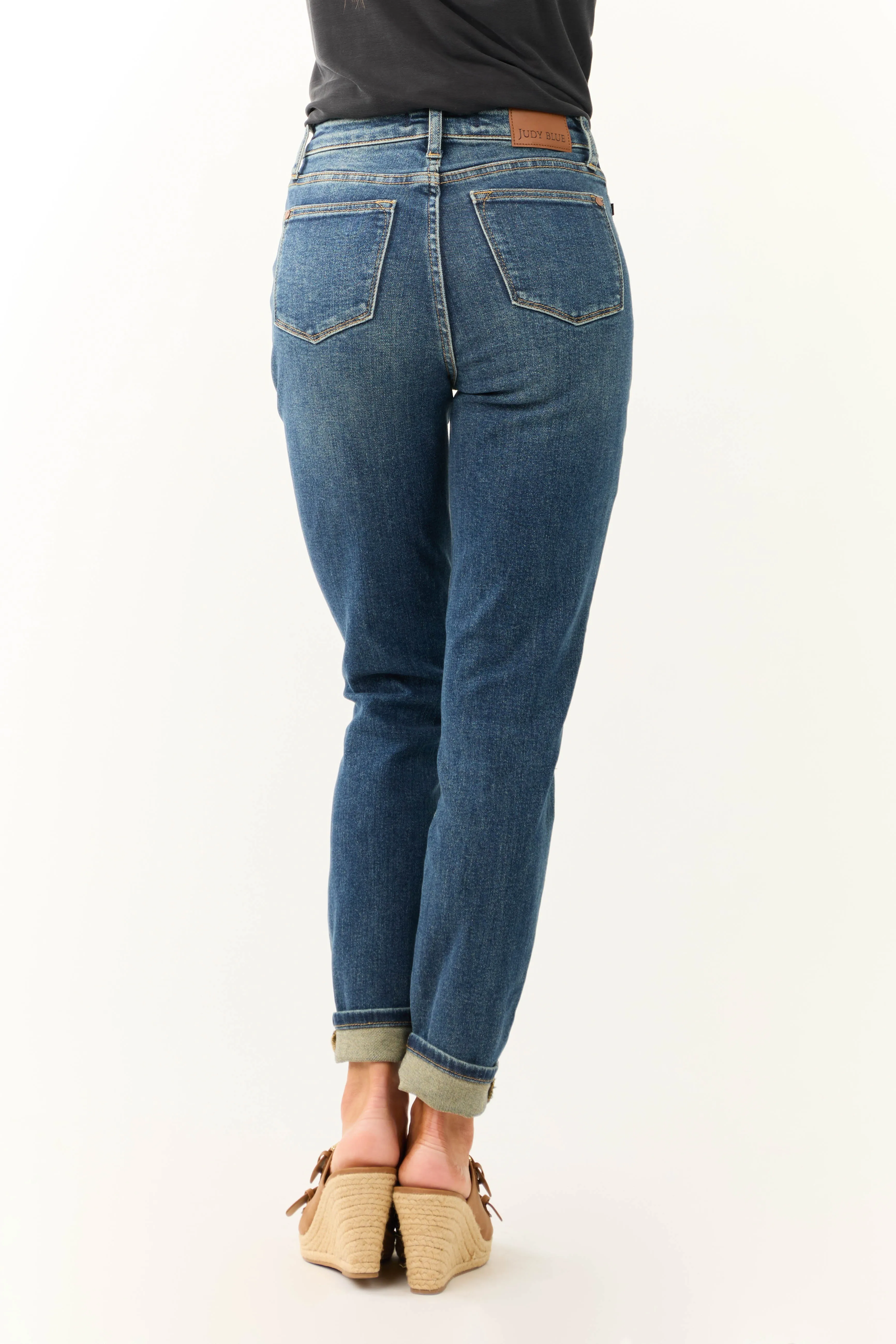 Judy Blue Dark Wash Classic Relaxed Straight Jeans sold by Lime Lush product image thumbnail 4