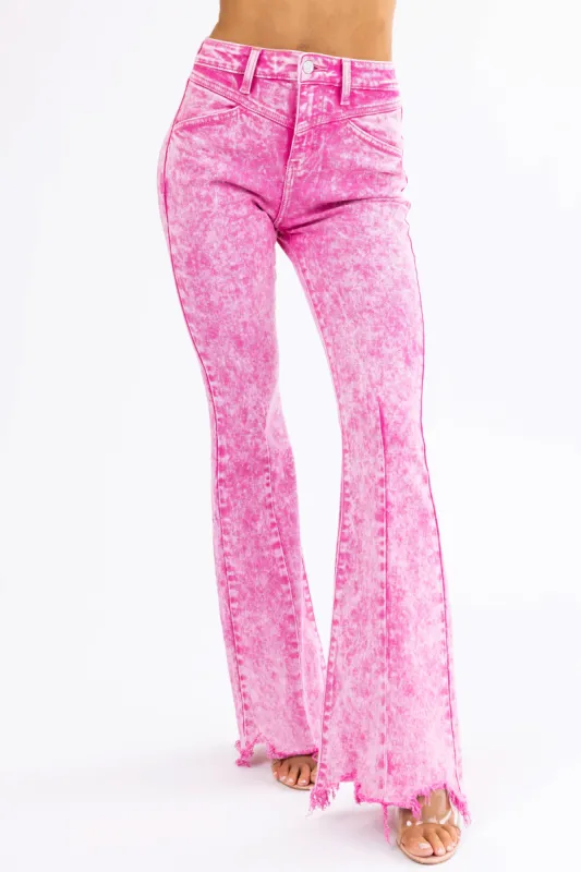 KanCan Bubblegum Acid Wash Flare Jeans sold by Lime Lush