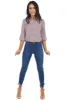Lilac Floral Pattern 3/4 Sleeve Top with Back Keyhole Detail sold by Lime Lush