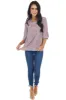 Lilac Floral Pattern 3/4 Sleeve Top with Back Keyhole Detail sold by Lime Lush