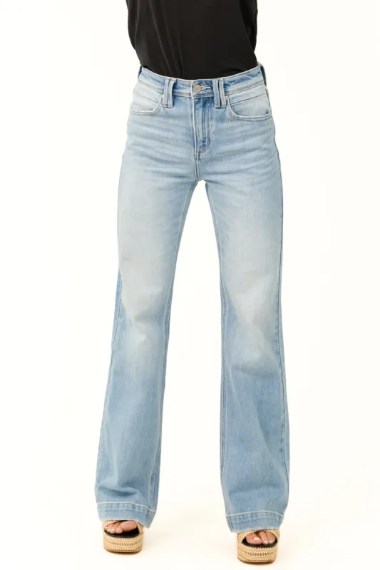 KanCan Light Wash High Rise Wide Relaxed Denim Jeans sold by Lime Lush