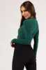 Hunter Green Deep V Bodysuit with Snap Buttons sold by Lime Lush
