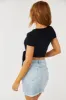 Black Short Sleeve Cropped Wrap Top sold by Lime Lush