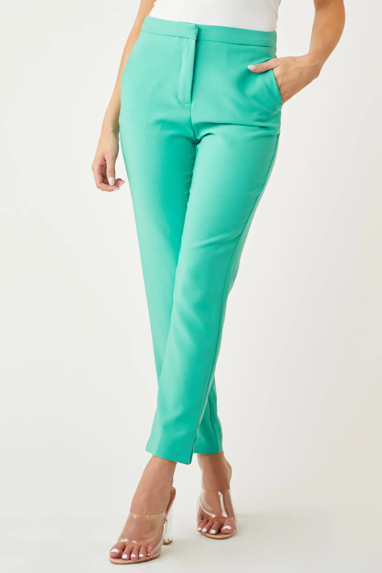 Jade Slit Straight Leg Woven Pants sold by Lime Lush product image thumbnail 3
