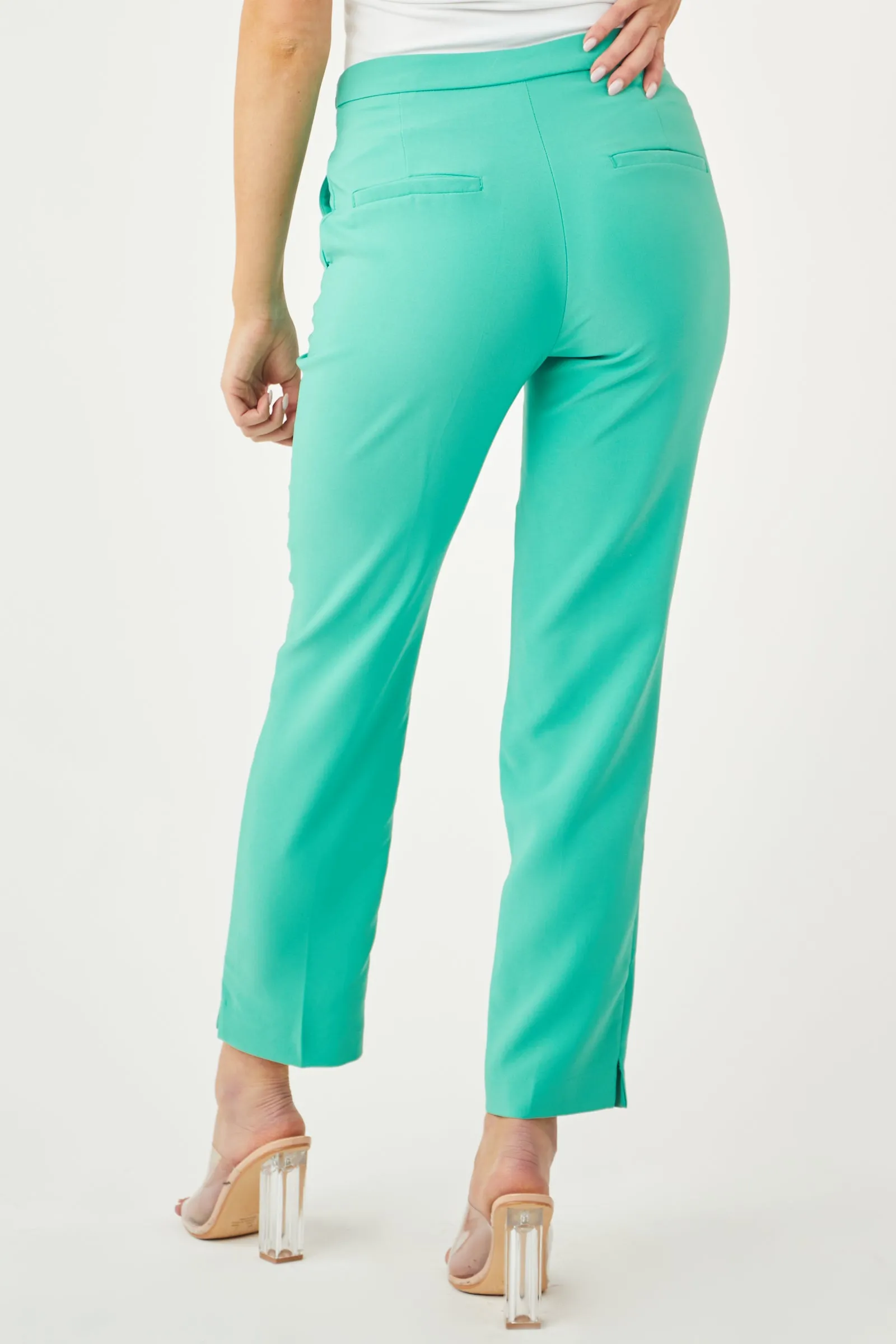 Jade Slit Straight Leg Woven Pants sold by Lime Lush product image thumbnail 5