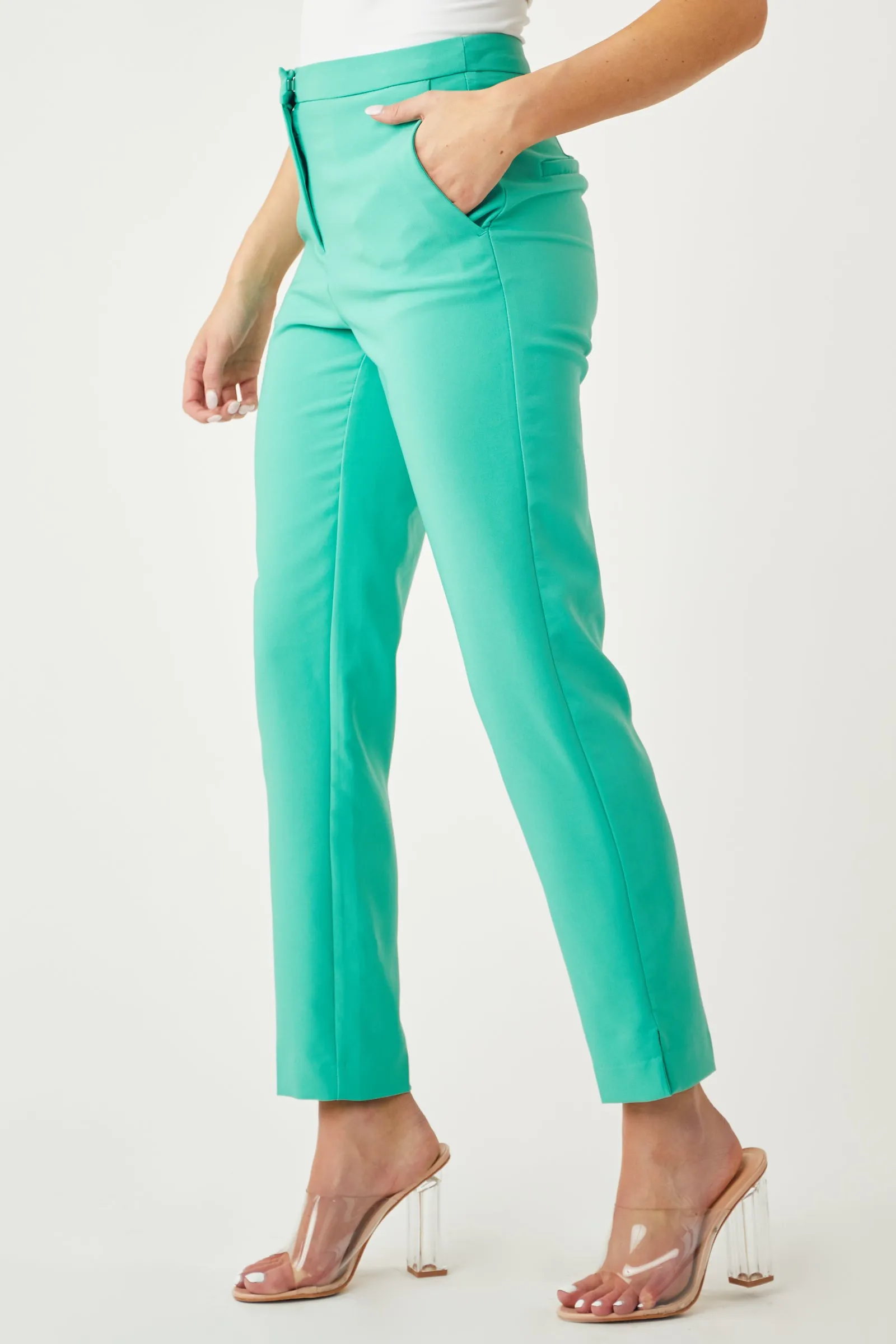 Jade Slit Straight Leg Woven Pants sold by Lime Lush product image thumbnail 4