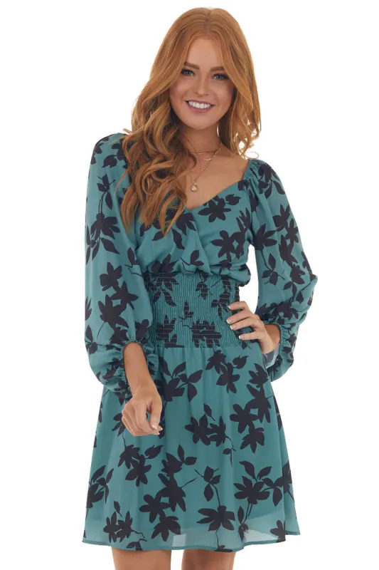 Juniper Floral Print V Neck Mini Dress sold by Lime Lush