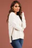 Cream Long Sleeve Front Seam Knit Sweater sold by Lime Lush