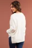 Cream Long Sleeve Front Seam Knit Sweater sold by Lime Lush