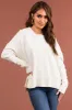 Cream Long Sleeve Front Seam Knit Sweater sold by Lime Lush