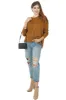 Peanut Long Sleeve Rounded Neckline Knit Sweater sold by Lime Lush