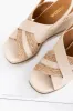 Beige Cross Strap Espadrille Platform Wedges sold by Lime Lush