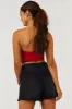 Cherry Red Mesh Strapless Corset Crop Top sold by Lime Lush
