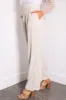 Oatmeal Pleated Straight Leg Linen Pants sold by Lime Lush
