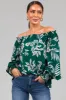 Forest Off the Shoulder Floral Print Blouse sold by Lime Lush