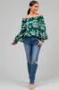 Forest Off the Shoulder Floral Print Blouse sold by Lime Lush