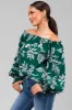 Forest Off the Shoulder Floral Print Blouse sold by Lime Lush