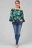 Forest Off the Shoulder Floral Print Blouse sold by Lime Lush