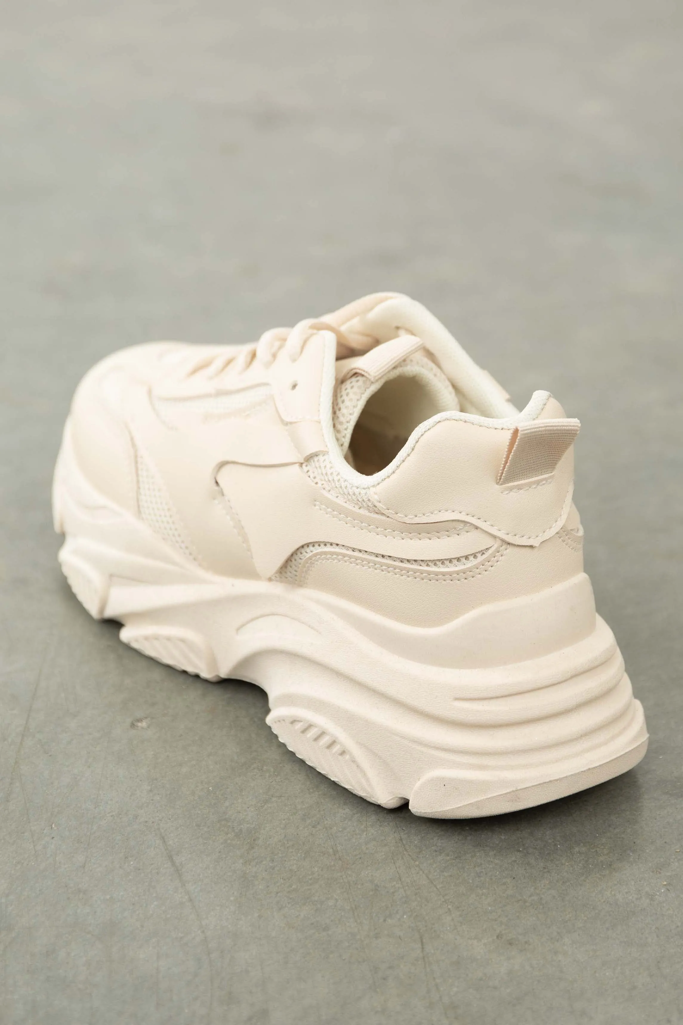 Champagne Lace Up Chunky Sole Sneakers sold by Lime Lush product image thumbnail 3
