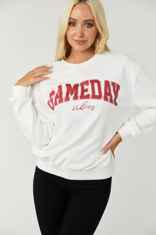 Ivory and Ruby 'GameDay Vibes' Graphic Sweatshirt sold by Lime Lush