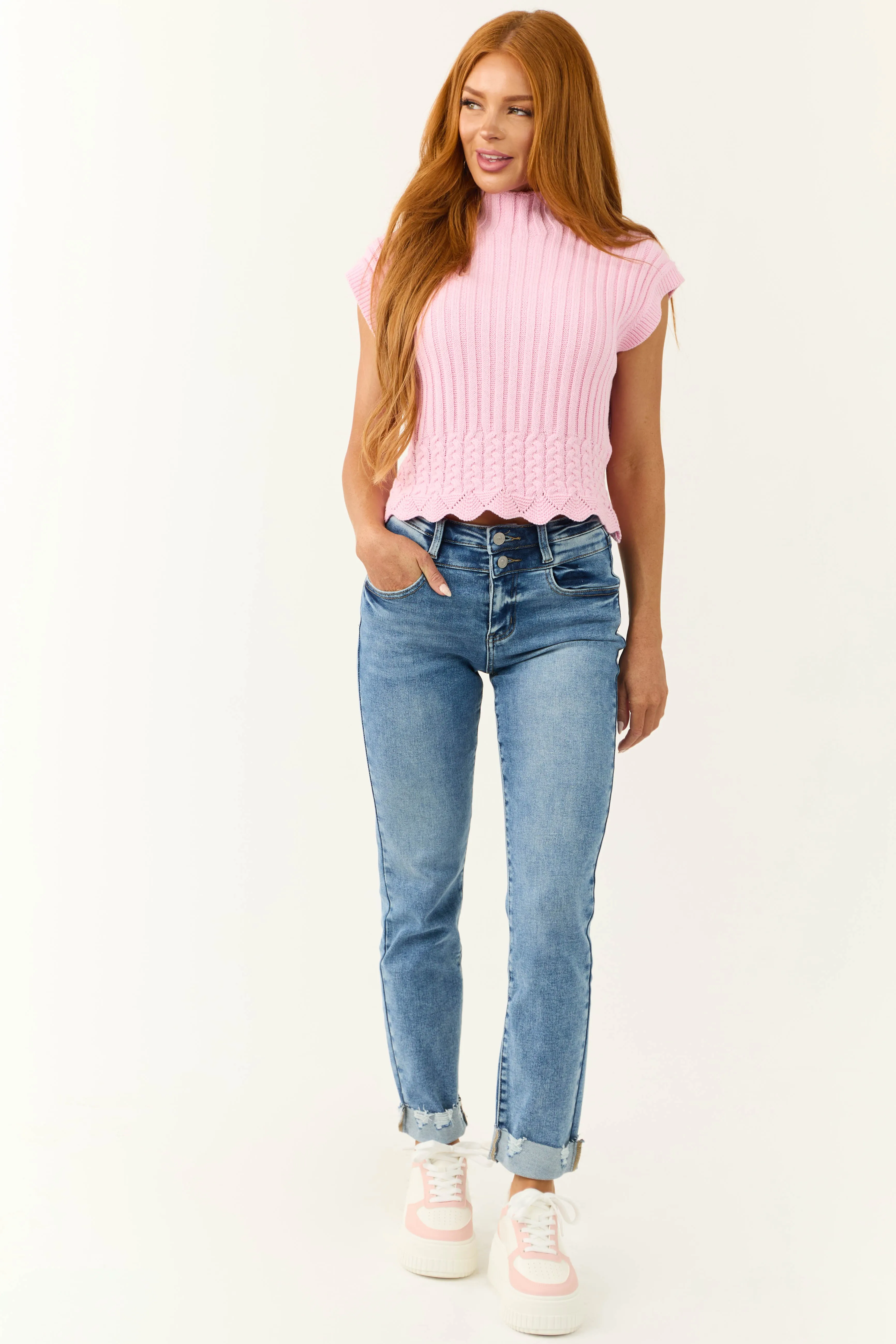 KanCan Medium Wash Slim Straight Stretchy Jeans sold by Lime Lush product image thumbnail 5