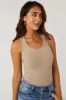 Latte Racerback Solid Cotton Bodysuit sold by Lime Lush