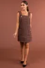 Chocolate Tweed Mini Dress with Frayed Straps sold by Lime Lush